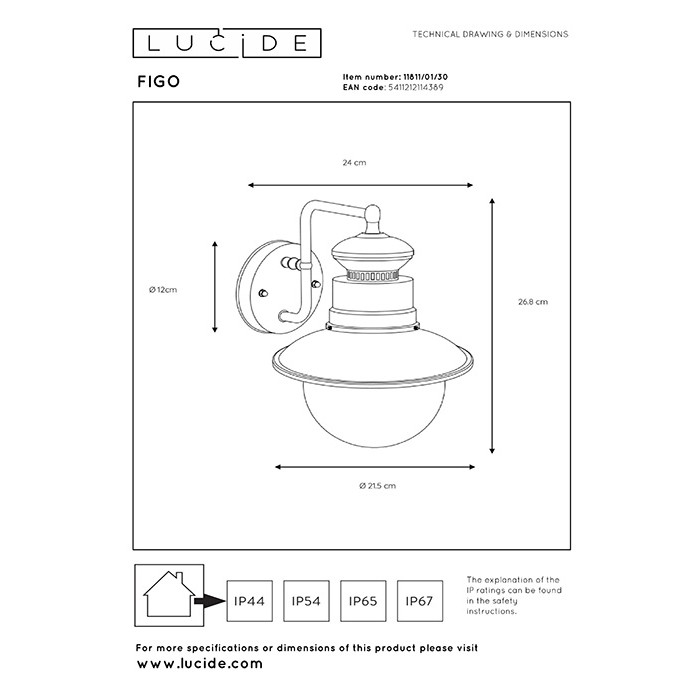 Бра Lucide 11811/01/30 Figo