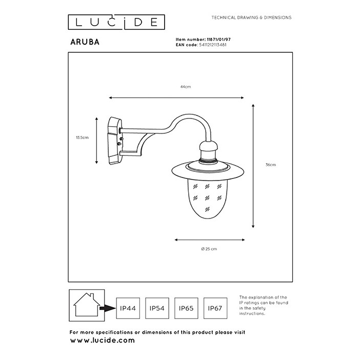 Бра Lucide 11871/01/97 Aruba
