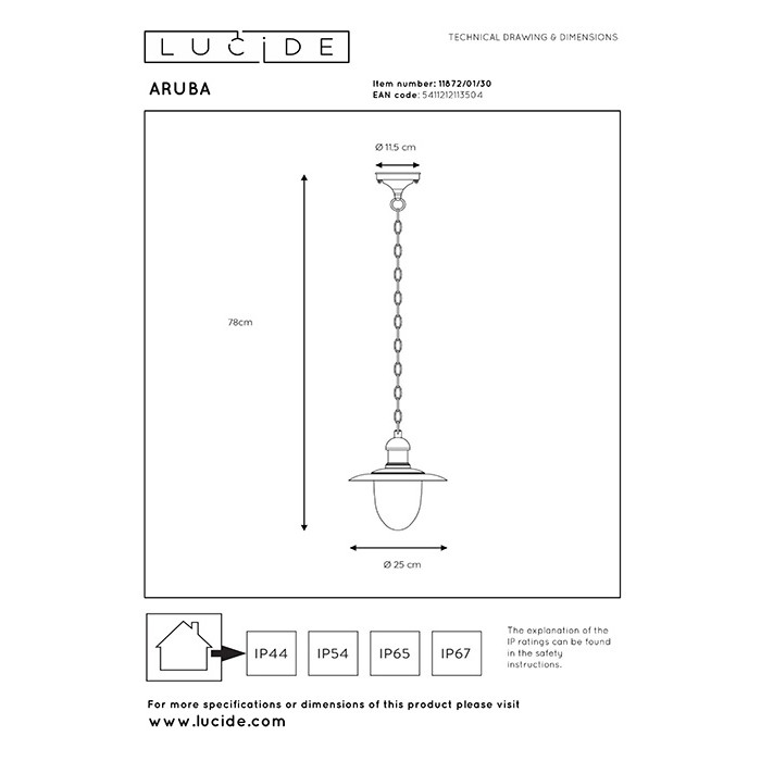 Підвісний світильник Lucide 11872/01/30 Aruba