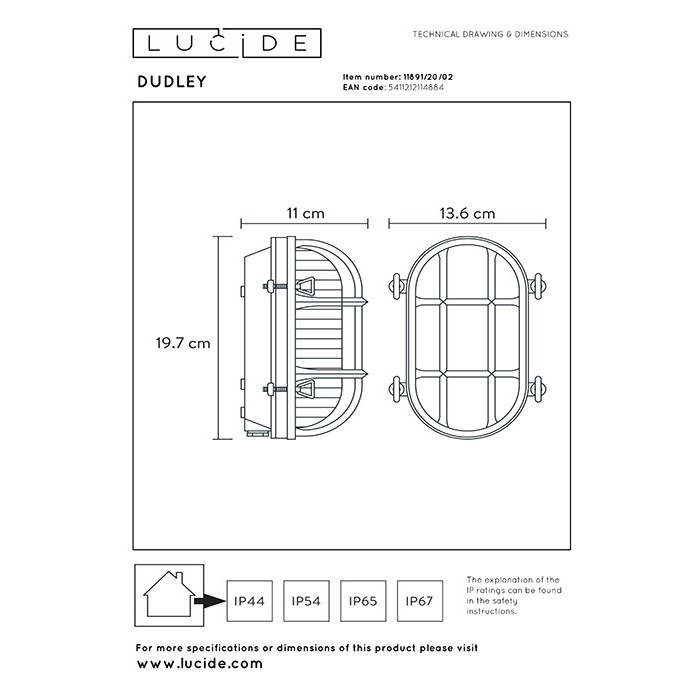 Настенный светильник Lucide 11891/20/02 Dudley
