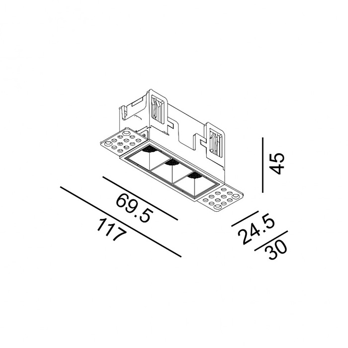 Точковий світильник LTX 01.0851.4.930.BK + VARIO FRAME1 Vario Comfort 85 Trimless, 4.5 Вт, 336 лм, 3000K
