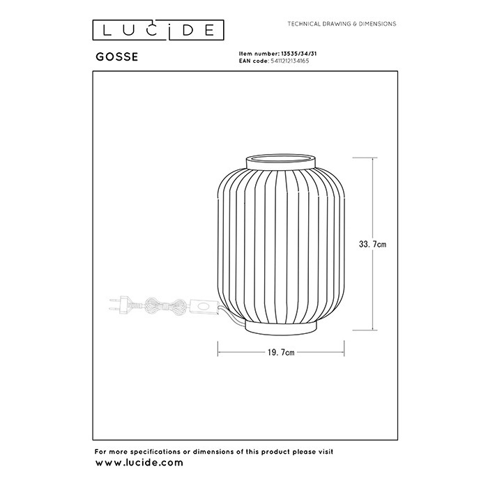 Настольная лампа Lucide 13535/34/31 Lgosse