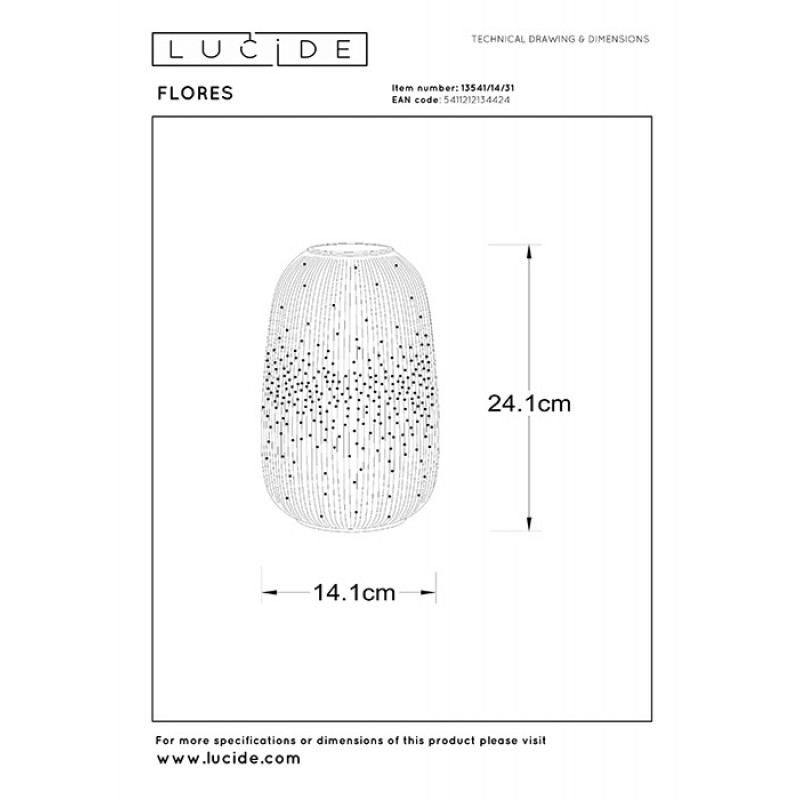 Настільна лампа Lucide 13541/14/31 Flores