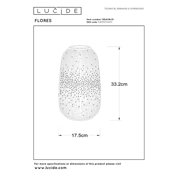 Настольная лампа Lucide 13541/18/31 Flores