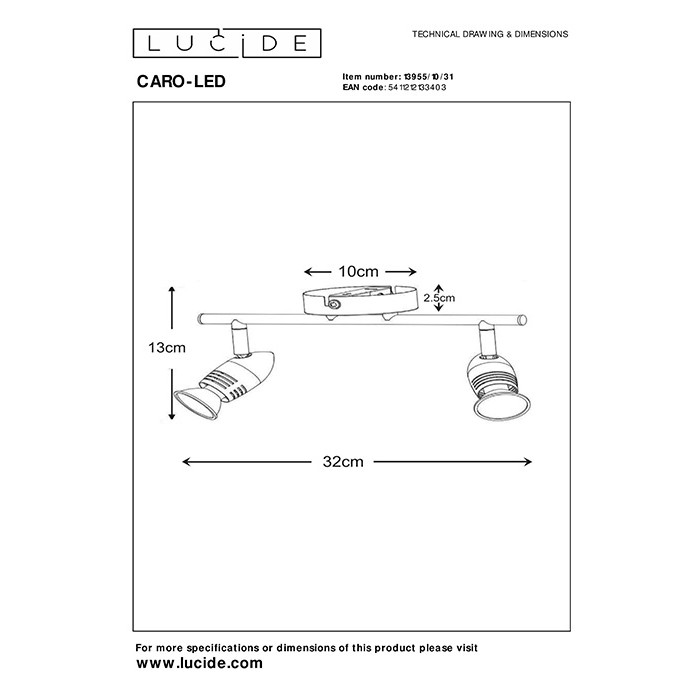Спот - Lucide 13955/10/31 Caro-LED Спот - Lucide 13955/10/31 Caro-LED