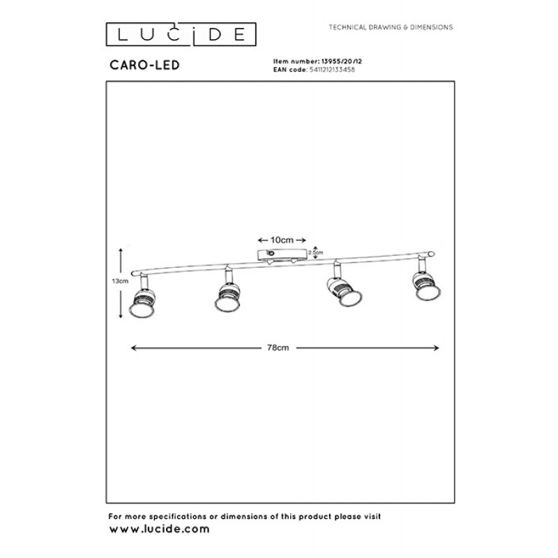 Спот - Lucide 13955/20/12 Caro-LED