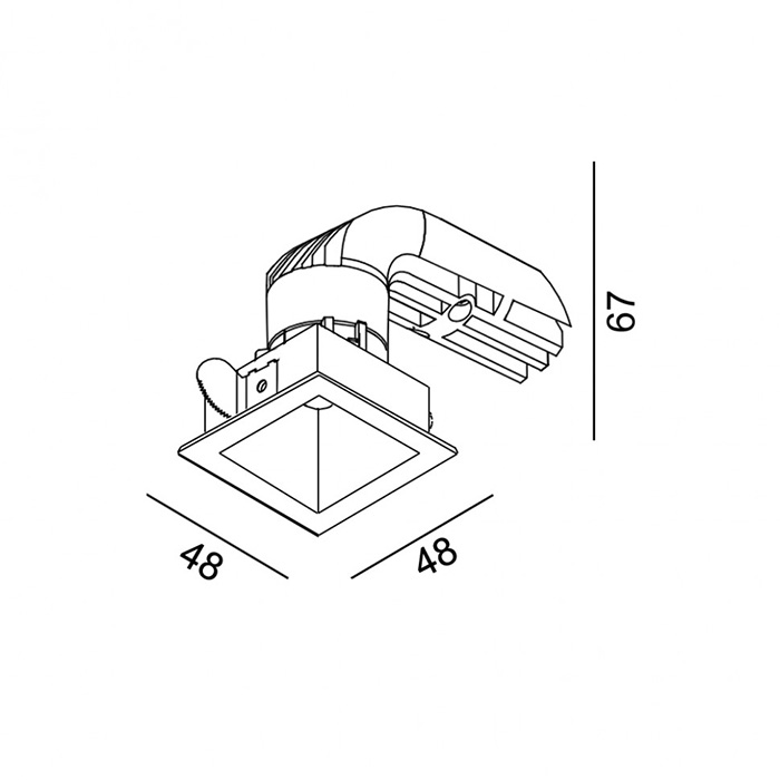 Светильник встраиваемый потолочный LTX NANO S, L48мм, W48мм, H67мм, LED 8W 3000K, белый/латунь (01.3911.8.930.WH/BR)