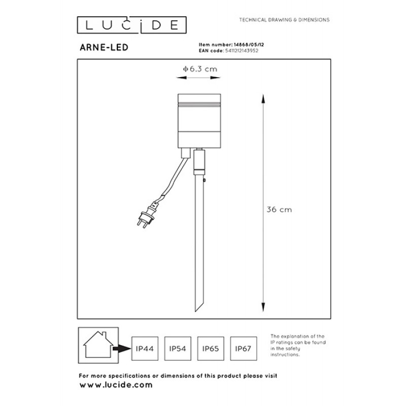 Спот - Lucide 14868/05/12 Arne