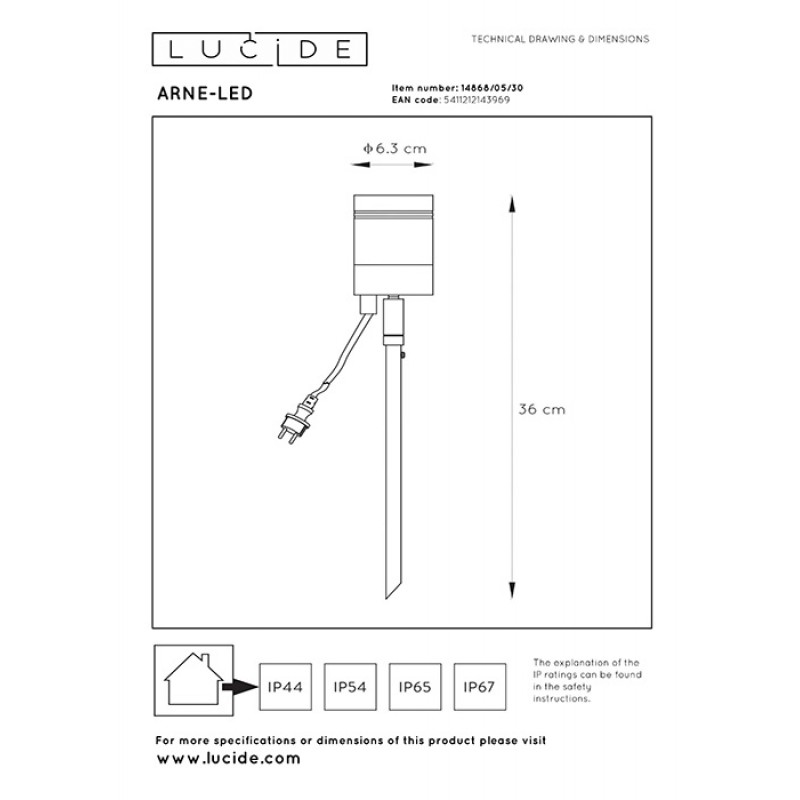 Спот - Lucide 14868/05/30 Arne