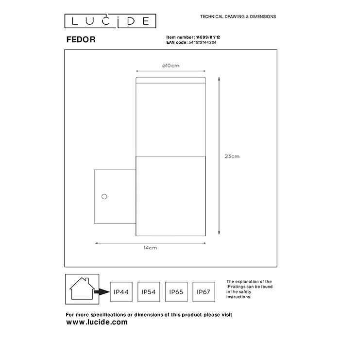 Бра Lucide 14899/01/12 Fedor