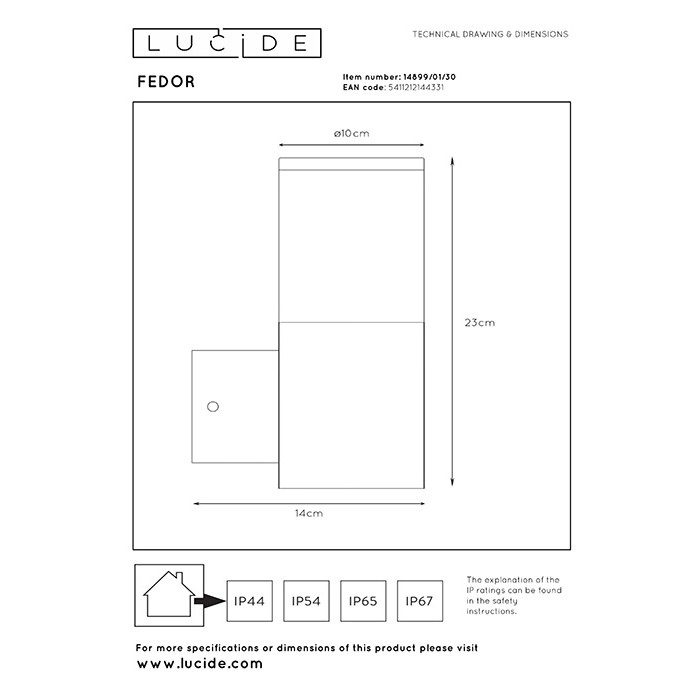 Бра Lucide 14899/01/30 Fedor
