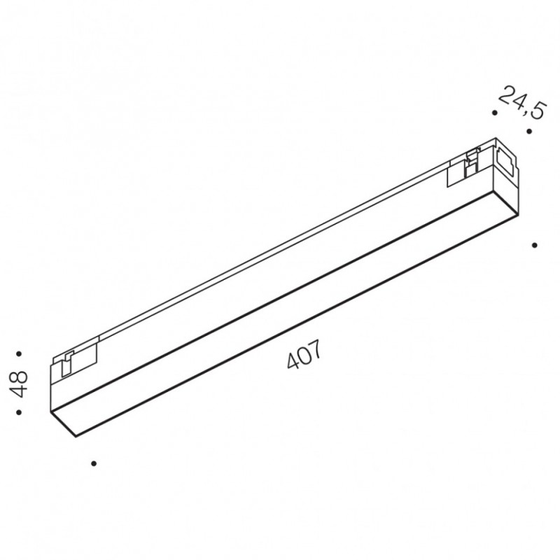 Светильник линейный LTX IN_LINE LINEA 407, L407mm, W24, 5mm, H48mm, LED 11W, 3000К, DIM DALI, белый (06.4070.11.930.DALI.WH)