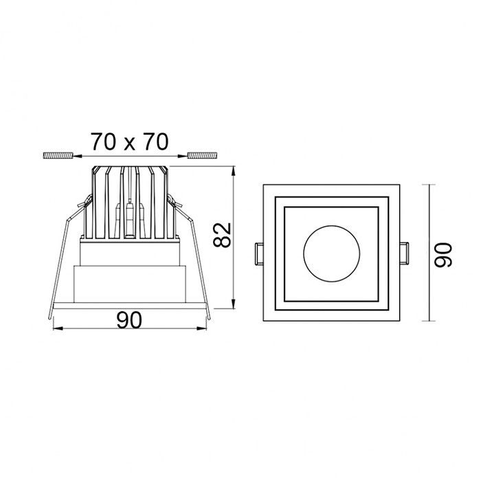 Точковий світильник LTX 01.2010.10.940.BK Cell, 9 Вт, 924 лм, 4000K