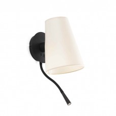 Бра - Faro 20032-88 LUPE Black/beige table lamp with reader