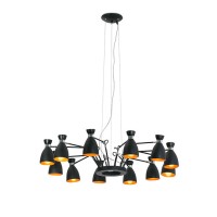 Люстра Faro 20048 Retro 12L Black and copper pendant lamp