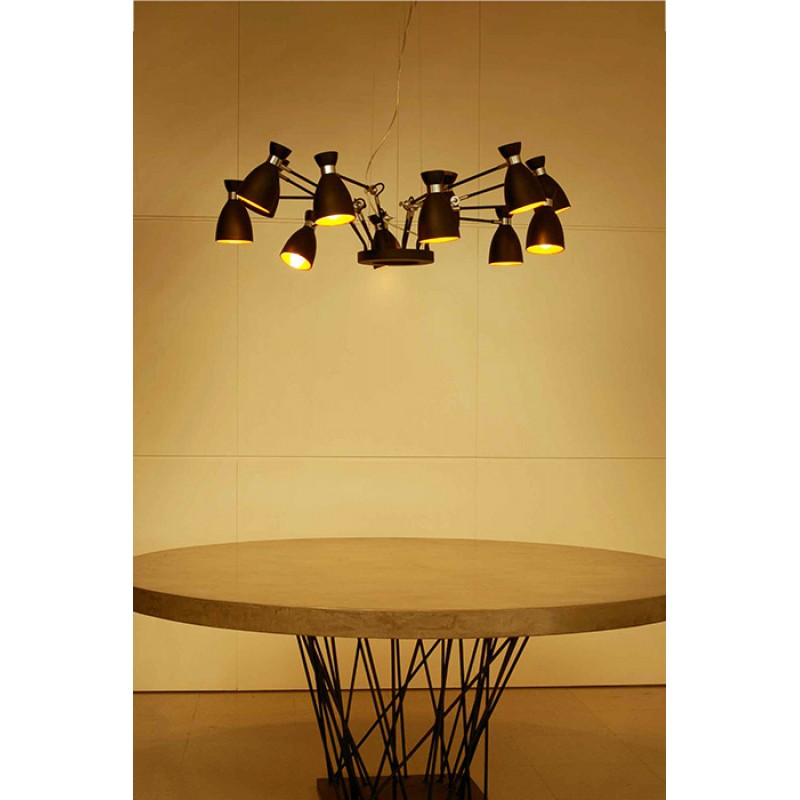 Люстра - Faro 20048 Retro 12L Black and copper pendant lamp
