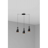 Подвесной светильник Faro 20050-3L Retro 3L Black and copper pendant lamp