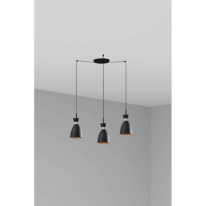 Подвесной светильник Faro 20050-3L Retro 3L Black and copper pendant lamp