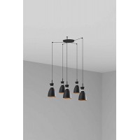 Люстра Faro 20050-5L Retro 5L Black and copper pendant lamp