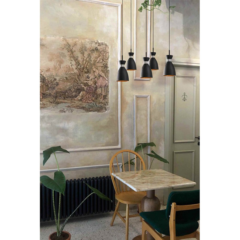 Люстра - Faro 20050-5L Retro 5L Black and copper pendant lamp