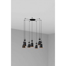 Люстра - Faro 20050-7L Retro 7L Black and copper pendant lamp