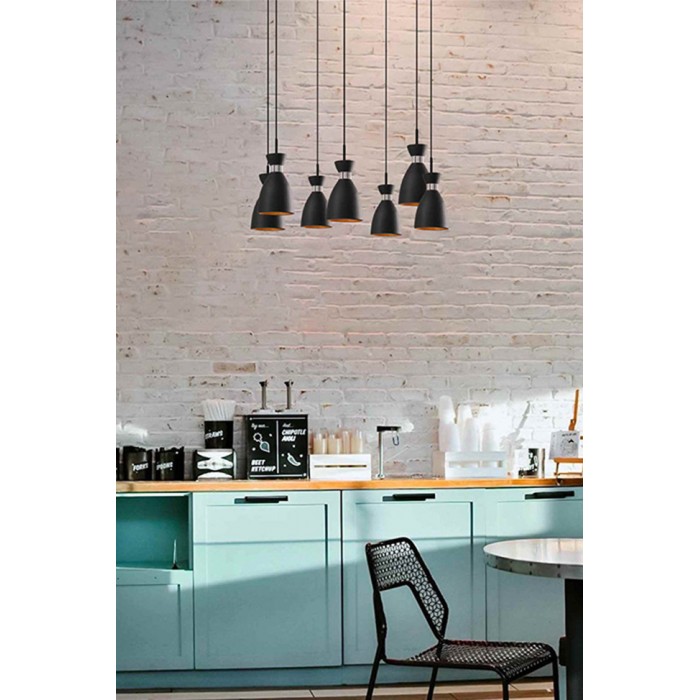 Люстра - Faro 20050-7L Retro 7L Black and copper pendant lamp