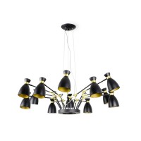 Люстра Faro 20051 Retro 12L Black and satin gold pendant lamp 12L