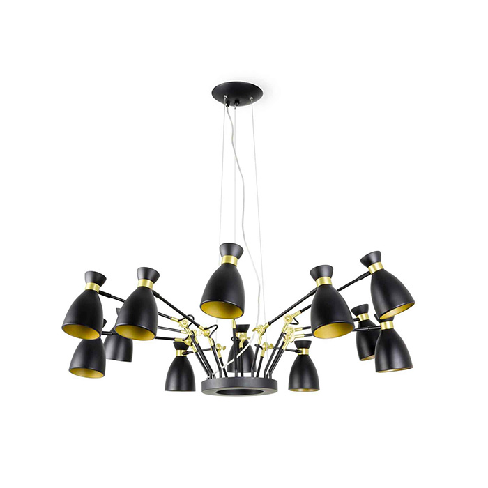 Люстра - Faro 20051 Retro 12L Black and satin gold pendant lamp 12L
