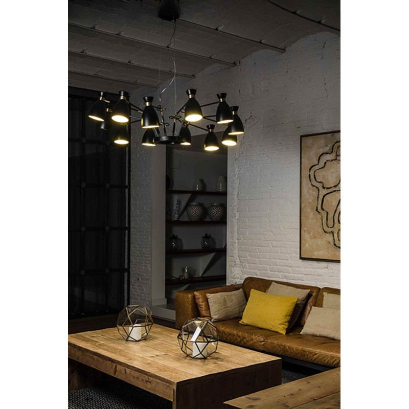 Люстра - Faro 20051 Retro 12L Black and satin gold pendant lamp 12L
