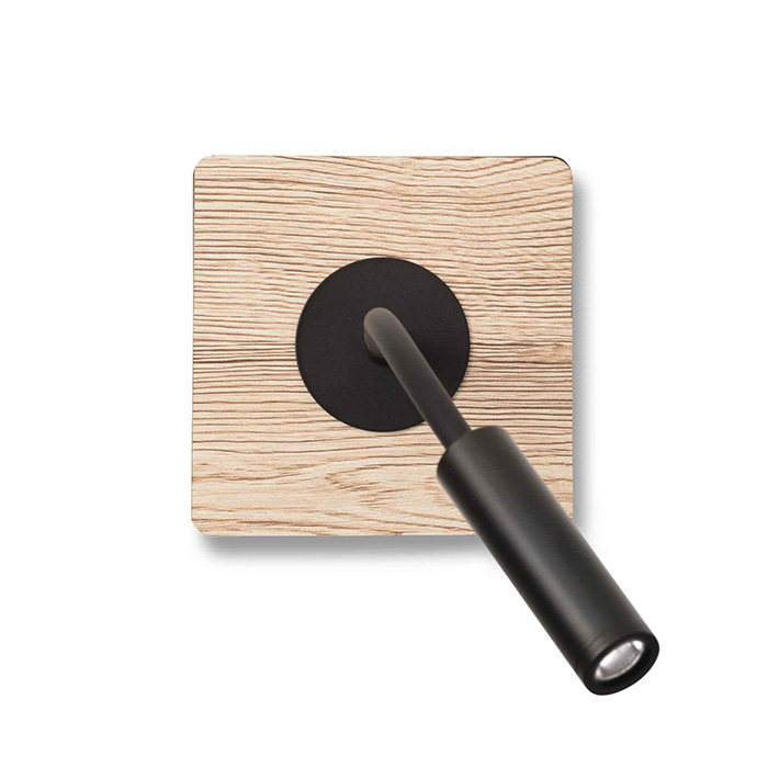 Спот - Faro 20060 MOOD SQ Black and wood reader lamp, 2 Вт, 105 лм, 3000K