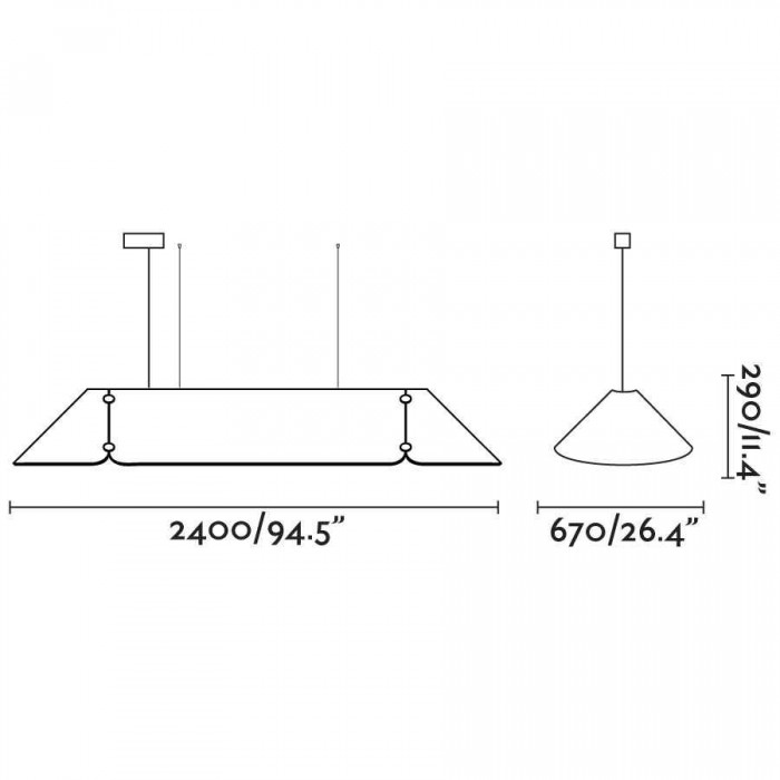 Підвісний світильник Faro 20108 Fonovia 2400 Grey pendant lamp 50W 4000K, 50 Вт, 3800 лм, 4000K