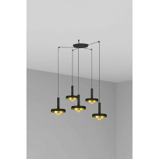 Люстра - Faro 20160-5L Whizz 5L Black/golden pendant lamp