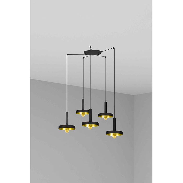 Люстра - Faro 20160-5L Whizz 5L Black/golden pendant lamp