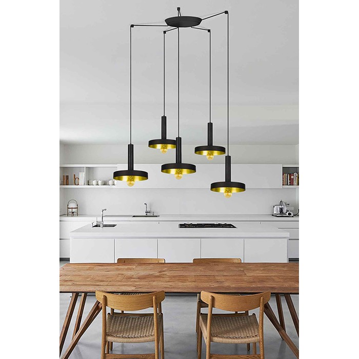 Люстра - Faro 20160-5L Whizz 5L Black/golden pendant lamp