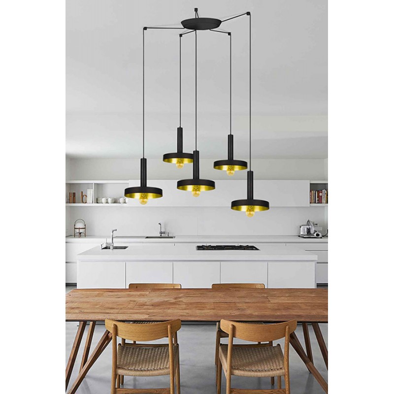 Люстра Faro 20160-5L Whizz 5L Black/golden pendant lamp