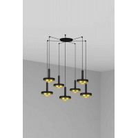 Люстра - Faro 20160-7L Whizz 7L Black/golden pendant lamp