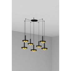 Люстра - Faro 20160-7L Whizz 7L Black/golden pendant lamp
