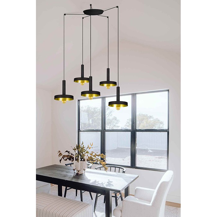 Люстра - Faro 20161-5L Whizz 5L Golden/black pendant lamp Люстра - Faro 20161-5L Whizz 5L Golden/black pendant lamp
