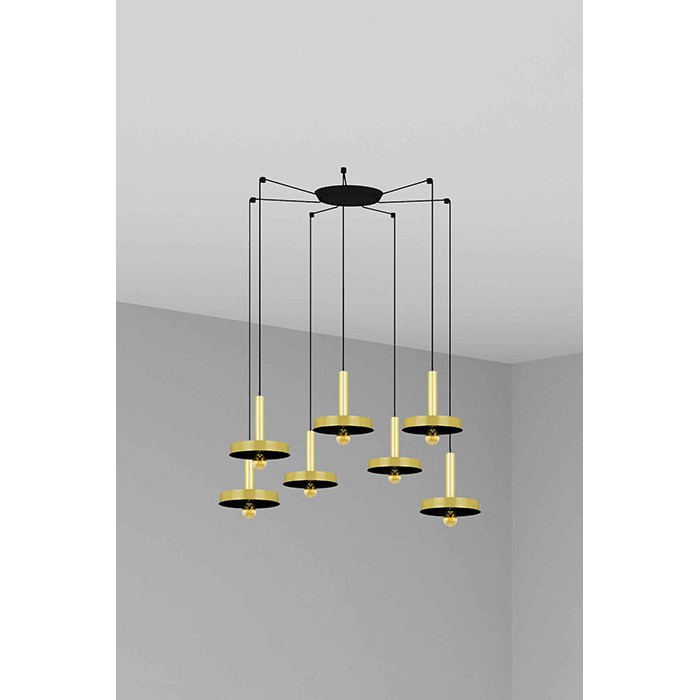 Люстра - Faro 20161-7L Whizz 7L Golden/black pendant lamp