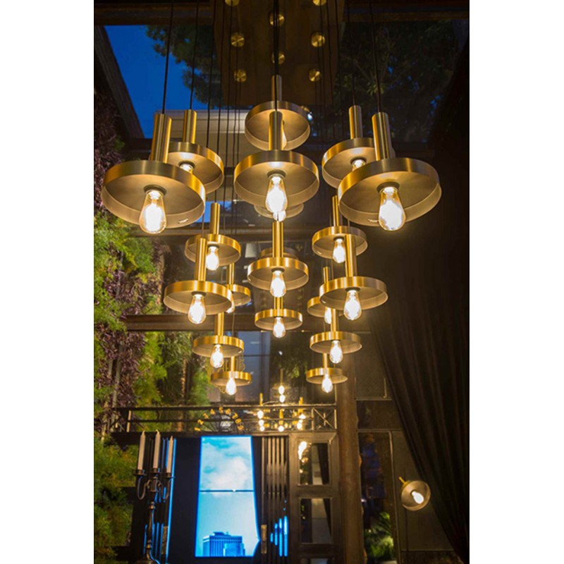 Подвесной светильник Faro 20161 Whizz Satin gold and black pendant lamp