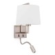 Бра - Faro 20172-01 Frame Matt nickel/white wall lamp with reader