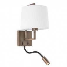 Бра - Faro 20173-01 Frame Old gold/white wall lamp with reader