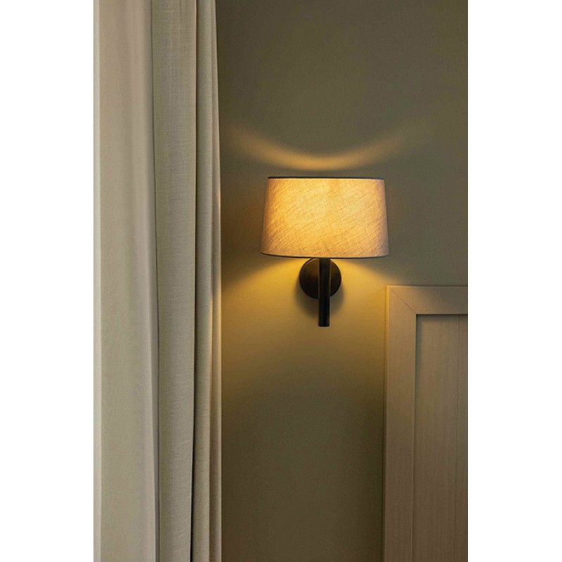 Бра - Faro 20221-129 Windsor Wall Lamp Black Shade Gray 1xE27