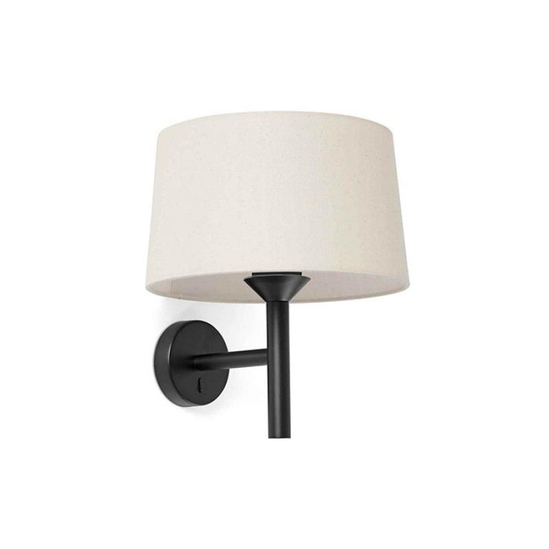 Бра - Faro 20221-150 Windsor Wall Lamp Black Shade Linen 1xE27