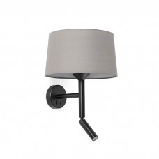 Бра - Faro 20223-129 Windsor Wall Lamp Con Lector Black Scr. Gray 1xE27