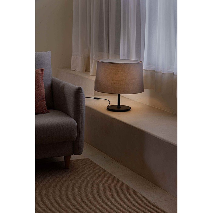 Настольная лампа Faro 20225-130 Windsor Desk Lamp Black Shade Gray 1xE27