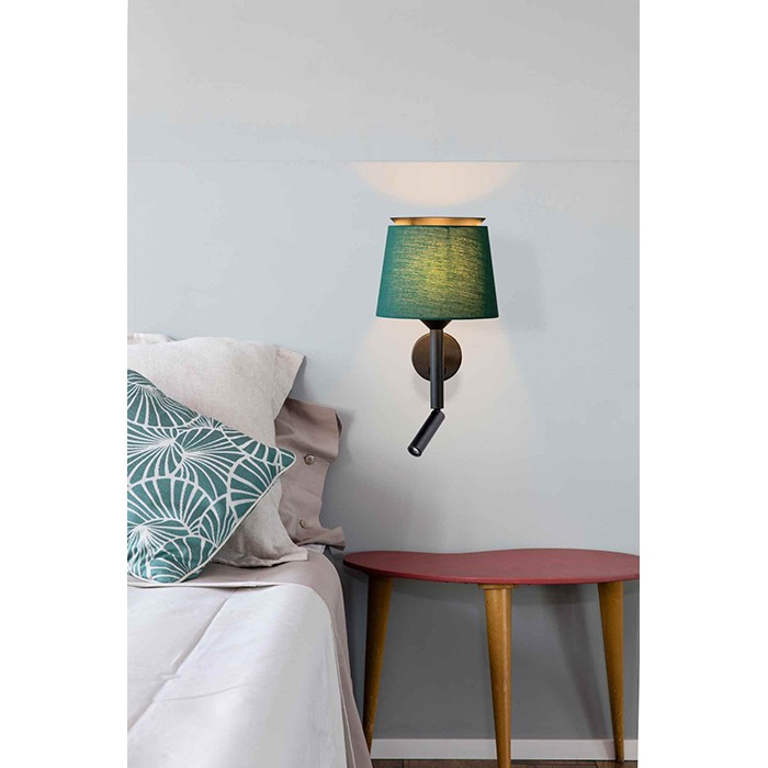 Бра - Faro 20303-94 SAVOY Black/green wall lamp with reader