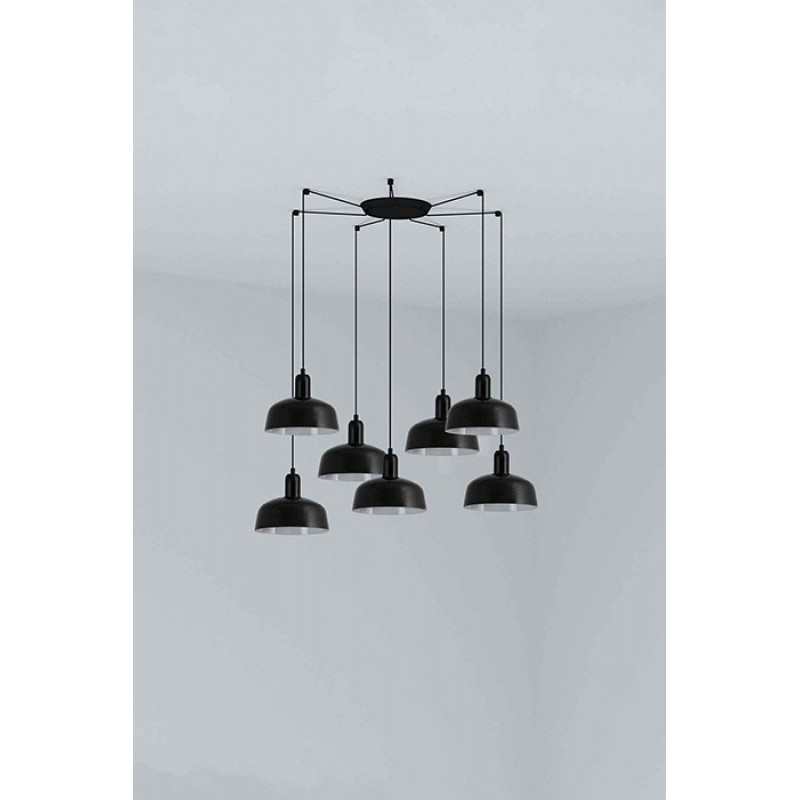 Люстра - Faro 20340-141-7L Tatawin Pendant Lamp Shade Metal S Black 7xE27
