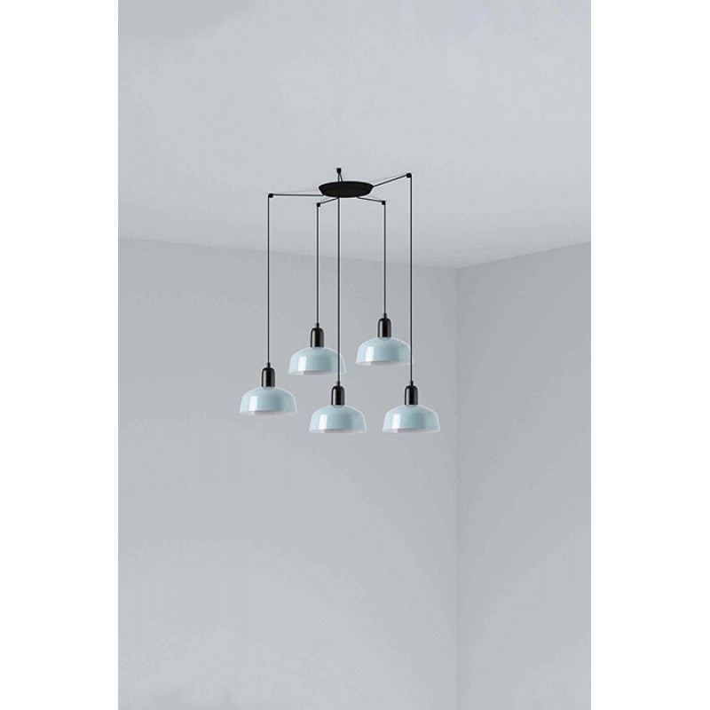 Люстра - Faro 20340-142-5L Tatawin Pendant Lamp Scr. Metal S Blue Grayish 5xE