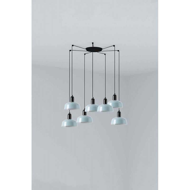 Люстра - Faro 20340-142-7L Tatawin Pendant Lamp Scr. Metal S Blue Grayish 7xE